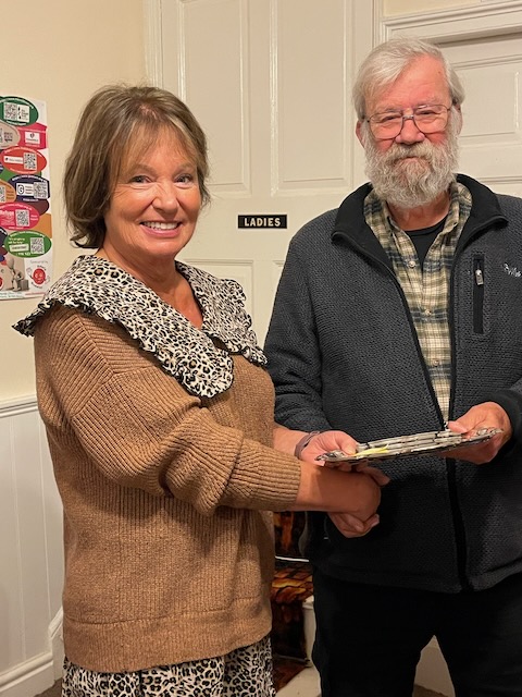 Janet Boardman receiving the Lancaster League B merit award