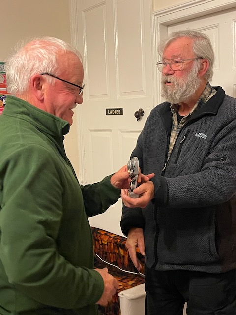 Richard Royds receiving the Veterans League B merit award