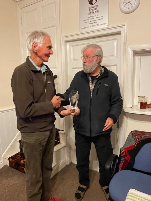Graham Brandwood receiving the Floodlit League merit award